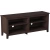 Walker Edison Wren Classic 4 Cubby TV Stand for TVs up to 65 Inches, 58 Inch, Brown(Espresso)