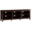 Walker Edison Wren Classic 6 Cubby TV Stand for TVs up to 80 Inches, 70 Inch, Black(Brown)