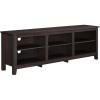 Walker Edison Wren Classic 6 Cubby TV Stand for TVs up to 80 Inches, 70 Inch, Black(Espresso)