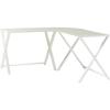 Walker Edison Wright Modern X Leg Glass Top Corner Computer Gaming L Shape Desk Home Office, 51 Inch, White