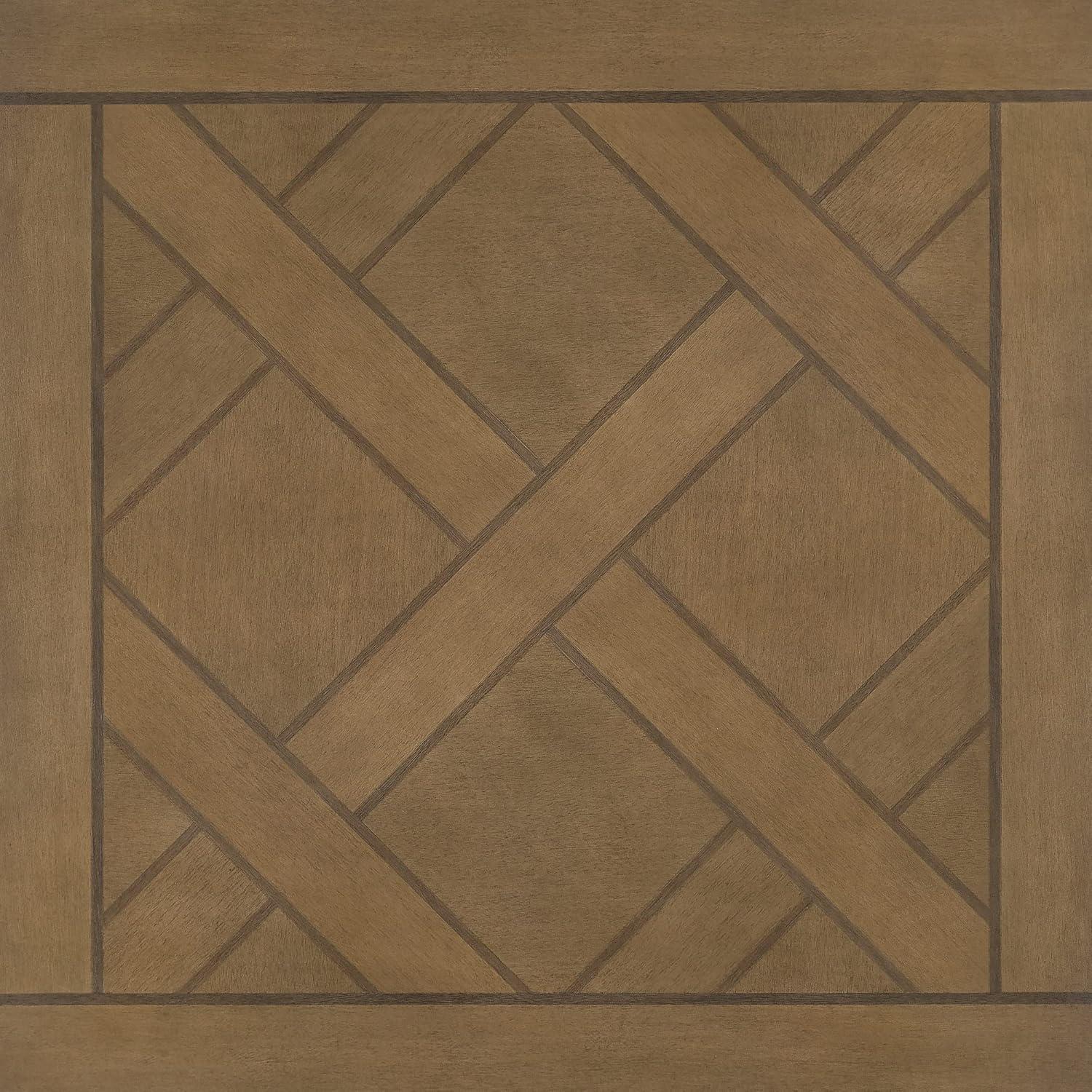 imageWalker Edison Cavyl Contemporary OpenBox Metal Frame Square Coffee Table 25 Inch Parquet Veneer