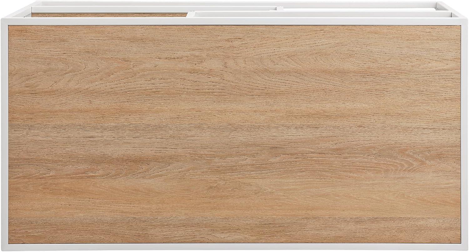 imageWalker Edison Contemporary Floating Shelf Coffee Table 40 Inch Coastal OakWhiteCoastal Oak