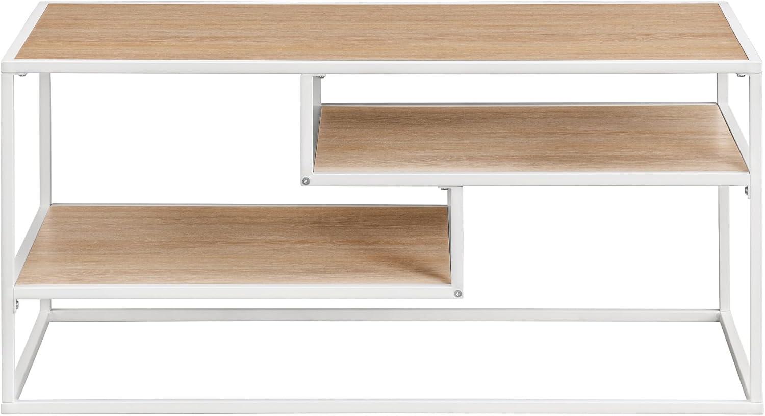 imageWalker Edison Contemporary Floating Shelf Coffee Table 40 Inch Coastal OakWhiteCoastal Oak