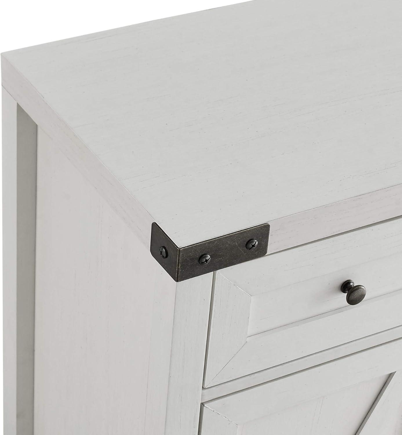 imageWalker Edison Farmhouse Double Barn Door Accent Kitchen Storage Cabinet Pantry with 1 Drawer 30 Inch Brushed whiteBrushed White