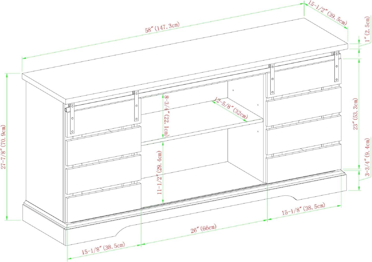 imageWalker Edison Willa Modern Farmhouse Sliding Single Slat Door Storage Console 32 Inch White and Rustic OakGrey Wash