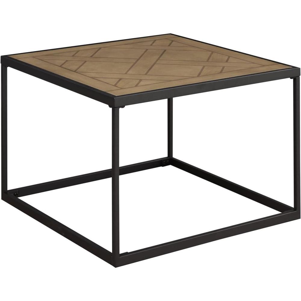 imageWalker Edison Cavyl Contemporary OpenBox Metal Frame Square Coffee Table 25 Inch Parquet Veneer