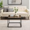 Walker Edison Cavyl Contemporary Open-Box Metal Frame Square Coffee Table 25 Inch Parquet Veneer