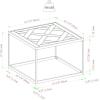Walker Edison Cavyl Contemporary Open-Box Metal Frame Square Coffee Table 25 Inch Parquet Veneer
