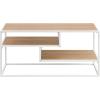 Walker Edison Contemporary Floating Shelf Coffee Table, 40 Inch, Coastal Oak/White(Coastal Oak)