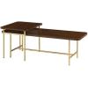 Walker Edison Lyson Modern Minimalist Rectangular Nesting Tables Set of 2 Coastal Oak(Dark Walnut)