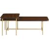 Walker Edison Lyson Modern Minimalist Rectangular Nesting Tables Set of 2 Coastal Oak(Dark Walnut)