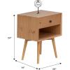 Walker Edison Mid Century Modern Wood Nightstand Side Table Bedroom Storage Drawer Bedside End Table, 2 Drawer, Caramel(Natural Pine)