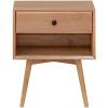 Walker Edison Mid Century Modern Wood Nightstand Side Table Bedroom Storage Drawer Bedside End Table, 2 Drawer, Caramel(Natural Pine)