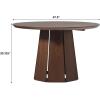 Walker Edison Modern Paneled-Wood Pedestal Base Round Top Dining Table, 48 Inch, Cerused White(Brown)