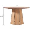Walker Edison Modern Paneled-Wood Pedestal Base Round Top Dining Table, 48 Inch, Cerused White(Cerused White)