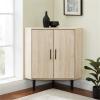Walker Edison Saxon Mid-Century Modern 2-Door Corner Accent Cabinet 30 Inch Birch(Birch)