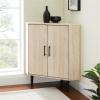 Walker Edison Saxon Mid-Century Modern 2-Door Corner Accent Cabinet 30 Inch Birch(Birch)