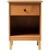 Walker Edison Traditional Wood 1 Drawer Nightstand Side Table Bedroom Storage Drawer and Shelf Bedside End Table, 18 Inch, Caramel(Caramel)