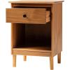 Walker Edison Traditional Wood 1 Drawer Nightstand Side Table Bedroom Storage Drawer and Shelf Bedside End Table, 18 Inch, Caramel(Caramel)