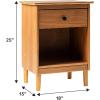 Walker Edison Traditional Wood 1 Drawer Nightstand Side Table Bedroom Storage Drawer and Shelf Bedside End Table, 18 Inch, Caramel(Caramel)