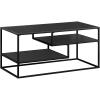 Walker Edison Contemporary Floating Shelf Coffee Table, 40 Inch, Coastal Oak/White(Black)