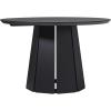 Walker Edison Modern Paneled-Wood Pedestal Base Round Top Dining Table, 48 Inch, Cerused White(Black)
