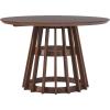 Walker Edison Modern Slatted Wood Pedestal Base Dining Table, 48 Inch, Cerused White(Brown)
