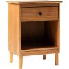 Walker Edison Traditional Wood 1 Drawer Nightstand Side Table Bedroom Storage Drawer and Shelf Bedside End Table, 18 Inch, Caramel(Caramel)