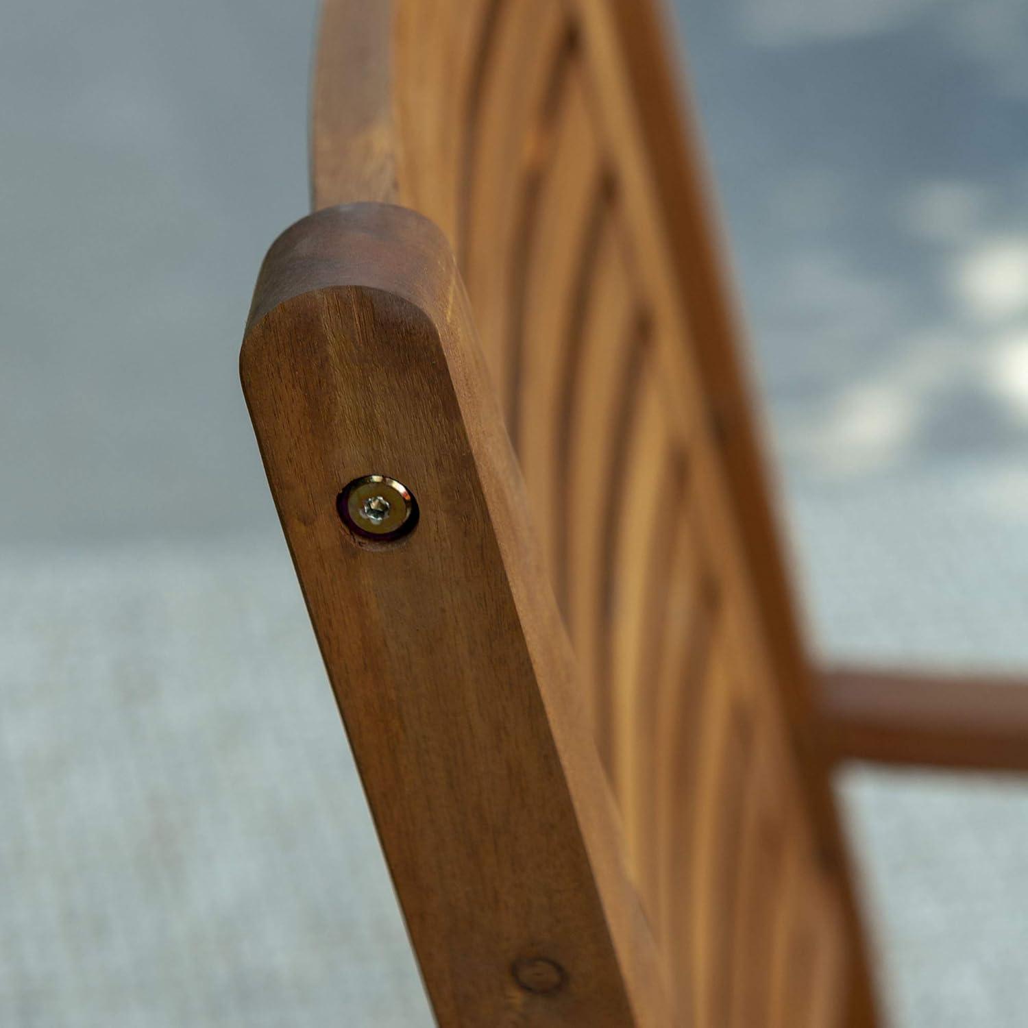 imageWalker Edison Montego Traditional Acacia Wood Slat Back Patio Rocking Chair 42 Inch BrownBrown