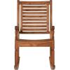 Walker Edison Montego Traditional Acacia Wood Slat Back Patio Rocking Chair, 42 Inch, Brown(Brown)