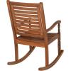 Walker Edison Montego Traditional Acacia Wood Slat Back Patio Rocking Chair, 42 Inch, Brown(Brown)