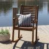 Walker Edison Montego Traditional Acacia Wood Slat Back Patio Rocking Chair, 42 Inch, Brown(Brown)