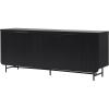 Walker Edison Reema Fluted 4-Door Kitchen Sideboard Buffet Console, 69 Inch, Black(Black)