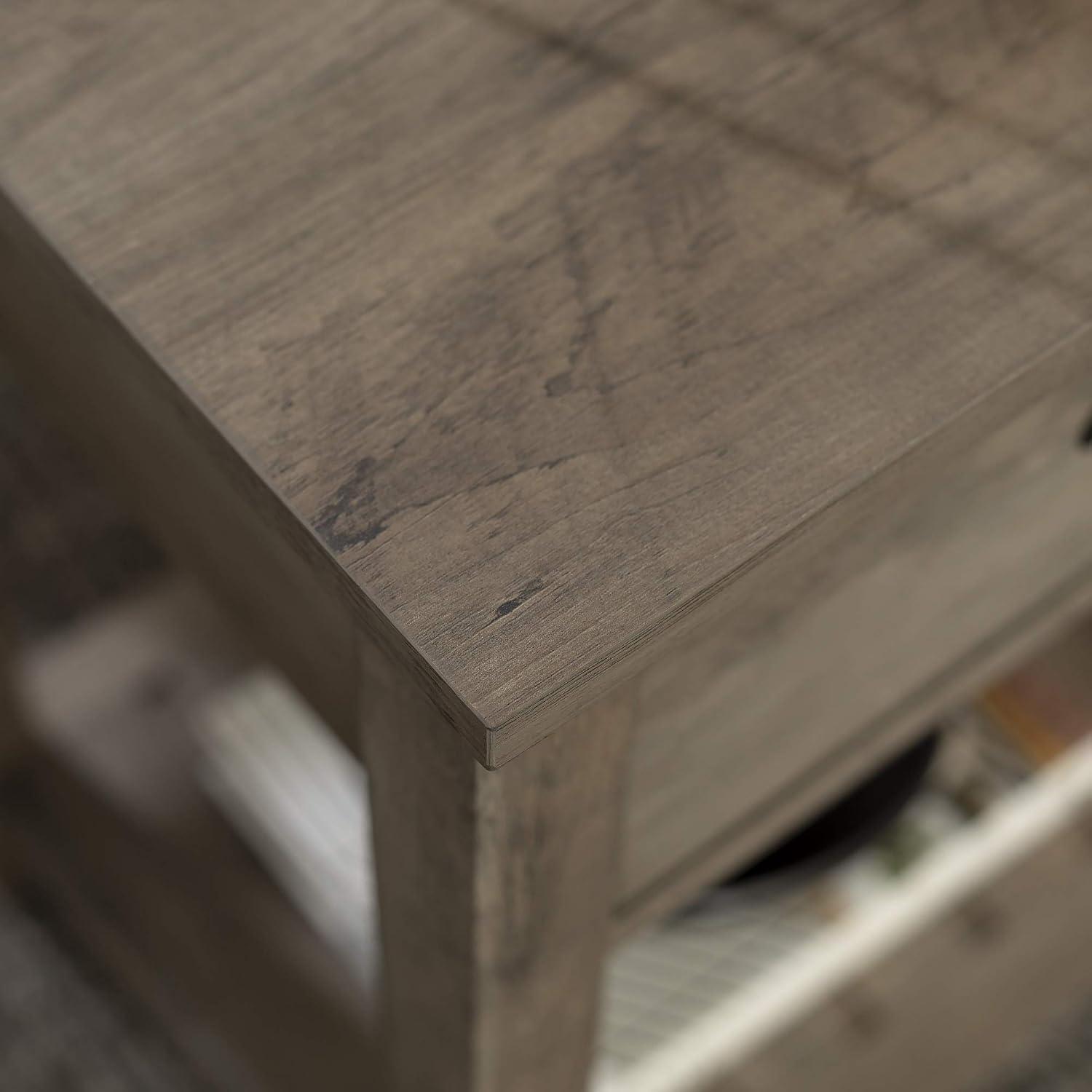 imageWalker Edison Farmhouse Square Side Accent Table SetLivingRoom Storage End Table with Storage Door Nightstand Bedroom 18 Inch Grey WashGrey Wash