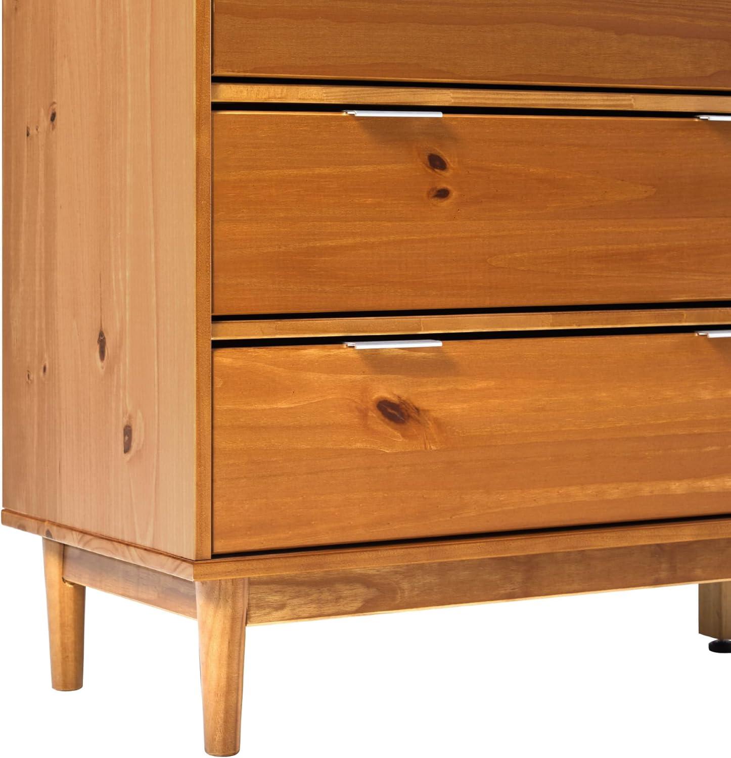 imageWalker Edison Blythe MidCentury Modern TrayTop Solid Wood 9Drawer Dresser 60 Inch CaramelCaramelt