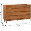 Walker Edison Blythe Mid-Century Modern Tray-Top Solid Wood 9-Drawer Dresser, 60 Inch, Caramel(Caramel-t)