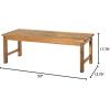 Walker Edison Rendezvous Modern Solid Acacia Wood Slatted Patio Bench, 53 Inch, Brown(Brown)