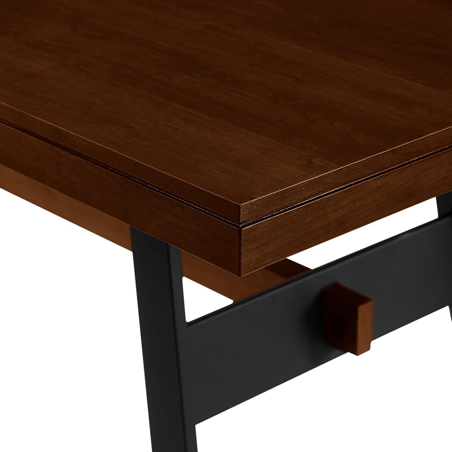 imageWalker Edison Connely Urban TrestleStyle Metal and Wood Dining Table 30 Inch Walnut Veneer