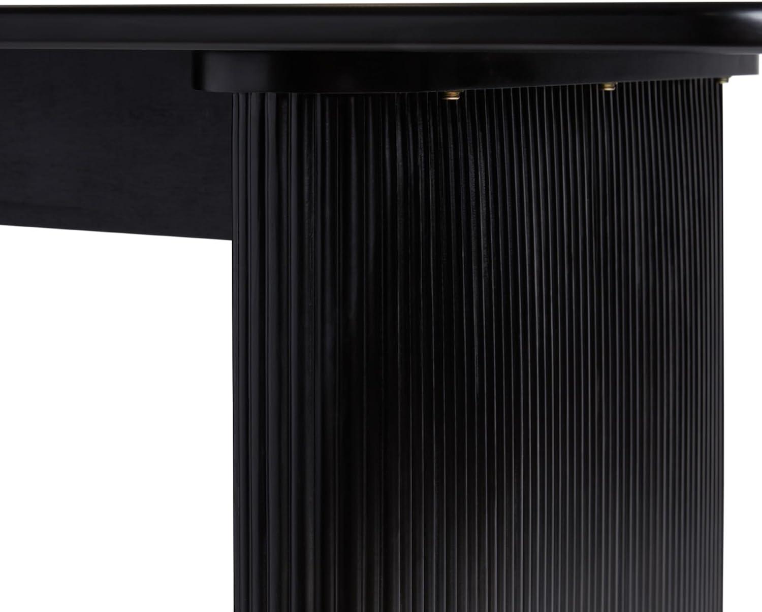 imageWalker Edison Modern Vertical Reeded PlinthBase Dining Table 68 Inch BirchBlack