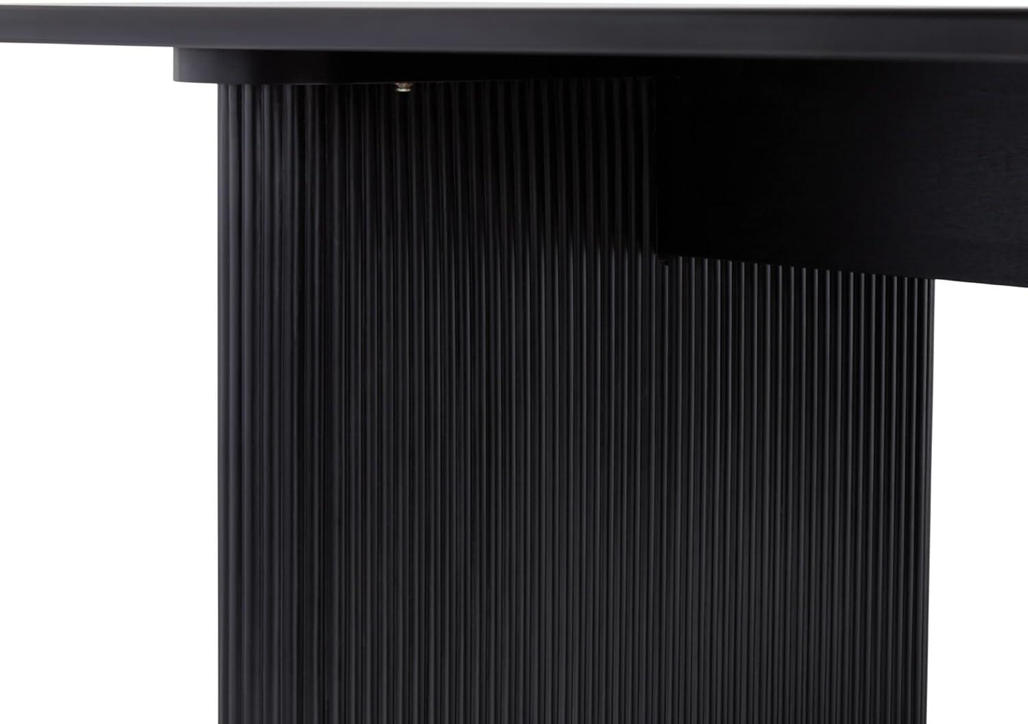 imageWalker Edison Modern Vertical Reeded PlinthBase Dining Table 68 Inch BirchBlack