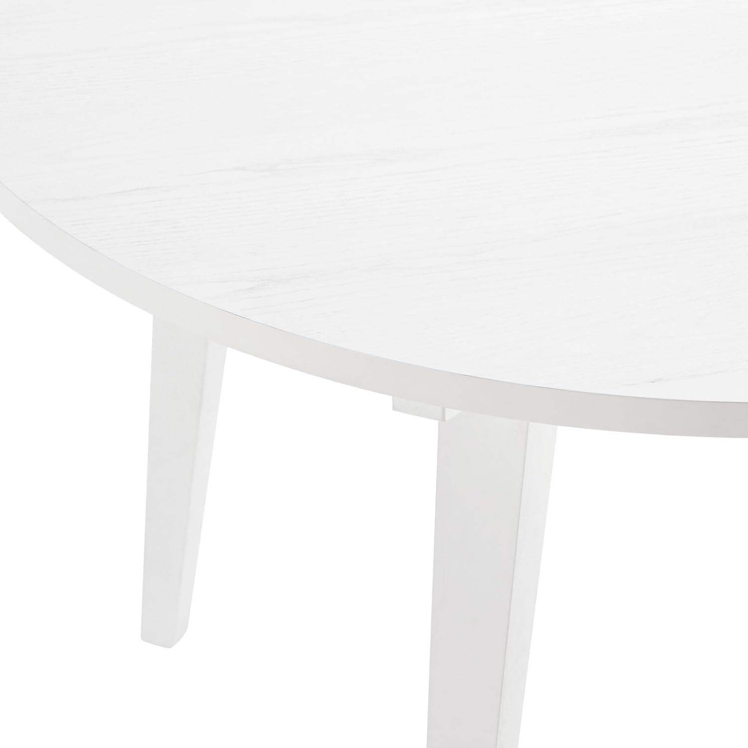 imageWalker Edison Sibu Japandi Minimalist Round Dining Table Dining Room Kitchen 4 Person 45 Inch WhiteWhite