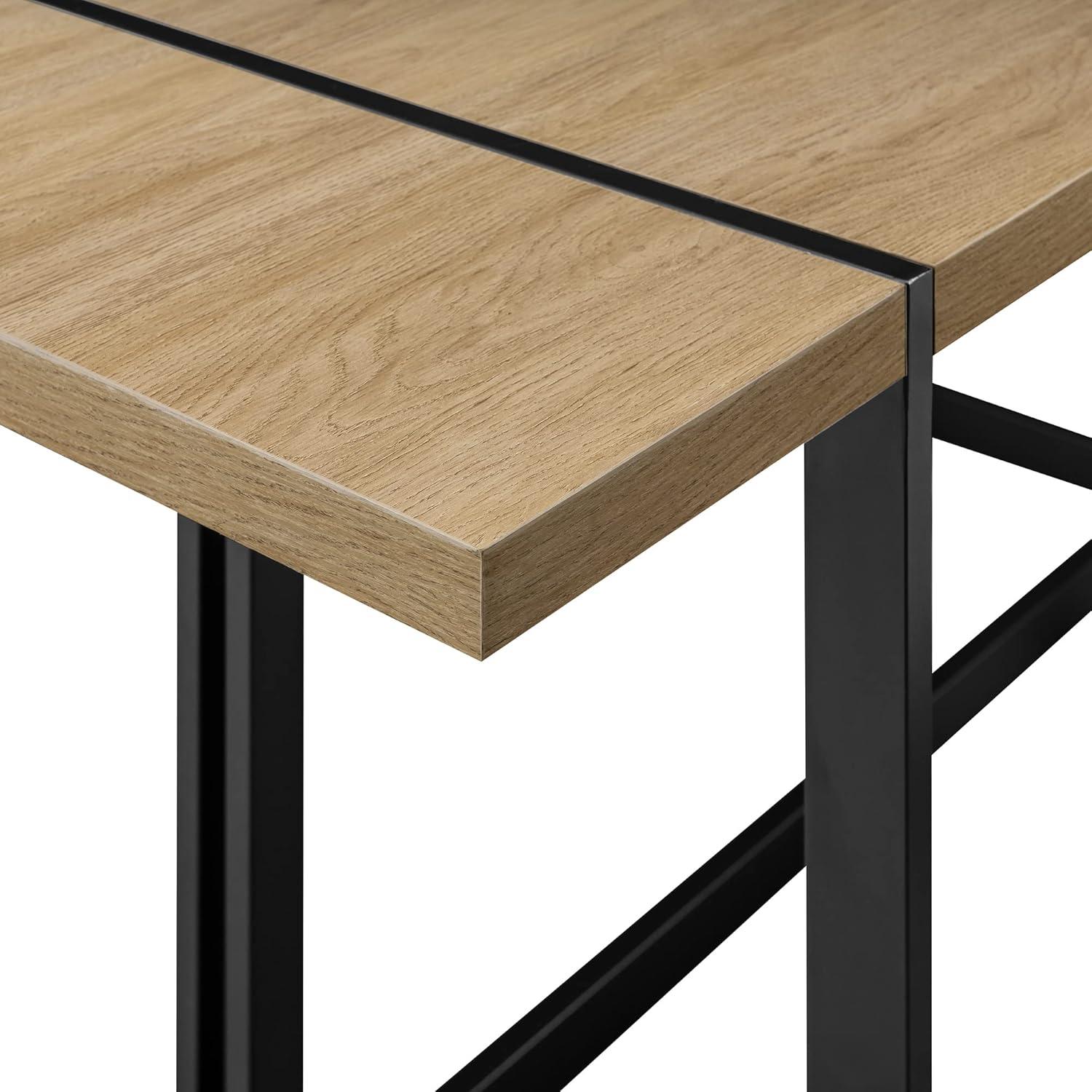 imageWalker Edison Tien Urban 3Piece Dining Table and Bench Set Set of 3 Coastal OakCoastal Oak