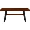 Walker Edison Connely Urban Trestle-Style Metal and Wood Dining Table, 30 Inch, Walnut Veneer