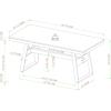 Walker Edison Connely Urban Trestle-Style Metal and Wood Dining Table, 30 Inch, Walnut Veneer