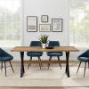Walker Edison Harrold Modern Farmhouse Solid Wood X Leg Dining Table, 72 Inch, Rustic Oak