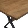 Walker Edison Harrold Modern Farmhouse Solid Wood X Leg Dining Table, 72 Inch, Rustic Oak