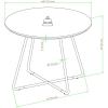 Walker Edison Modern Metal and Wood Round Dining Table, 40 Inch, English Ash