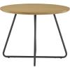 Walker Edison Modern Metal and Wood Round Dining Table, 40 Inch, English Ash
