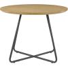 Walker Edison Modern Metal and Wood Round Dining Table, 40 Inch, English Ash