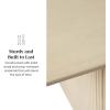 Walker Edison Modern Vertical Reeded Plinth-Base Dining Table, 68 Inch, Birch(Birch)